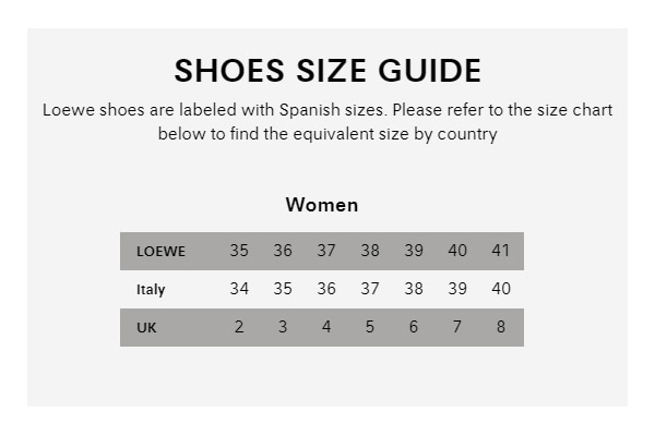 loewe shoes size guide
